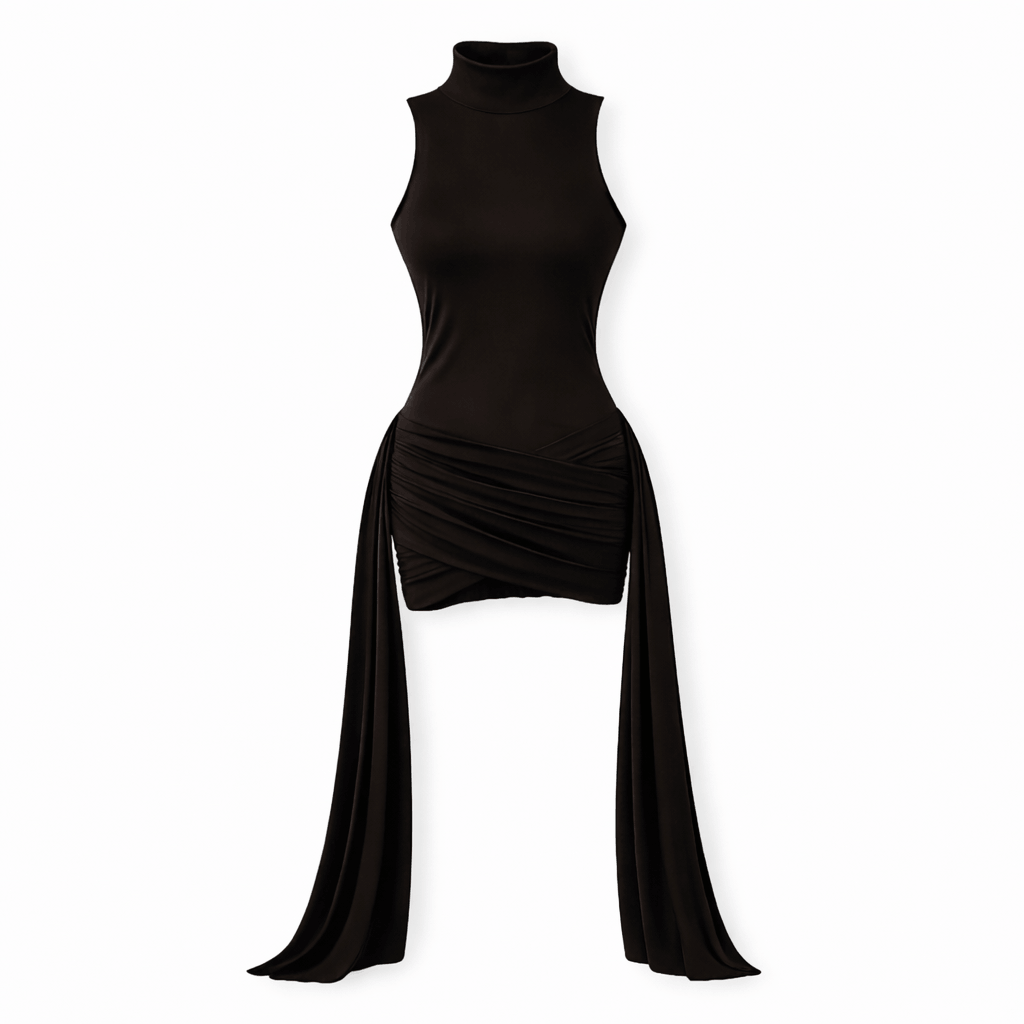 MIDNIGHT DRAPE DRESS