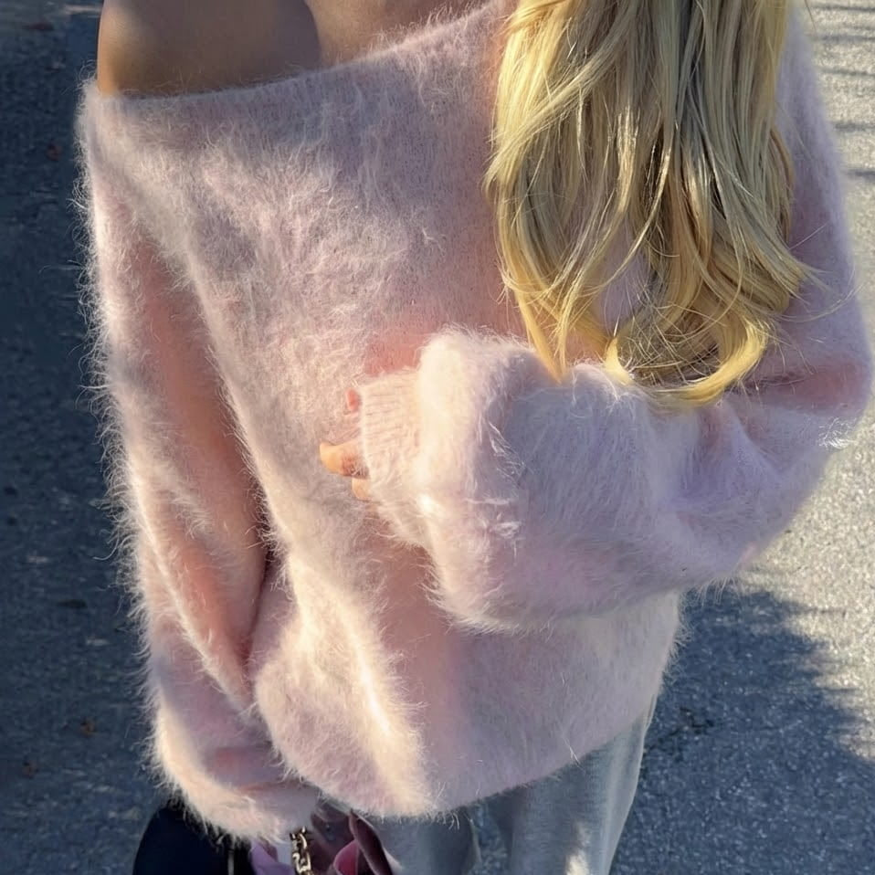 OFF-SHOULDER MOHAIR SWEATER